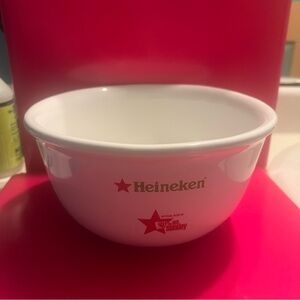 Heineken Popcorn Snack White Bowl 8.5”